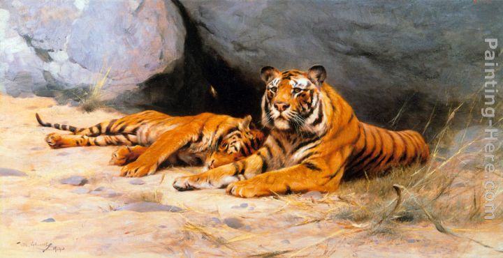 Wilhelm Kuhnert Tigers Resting